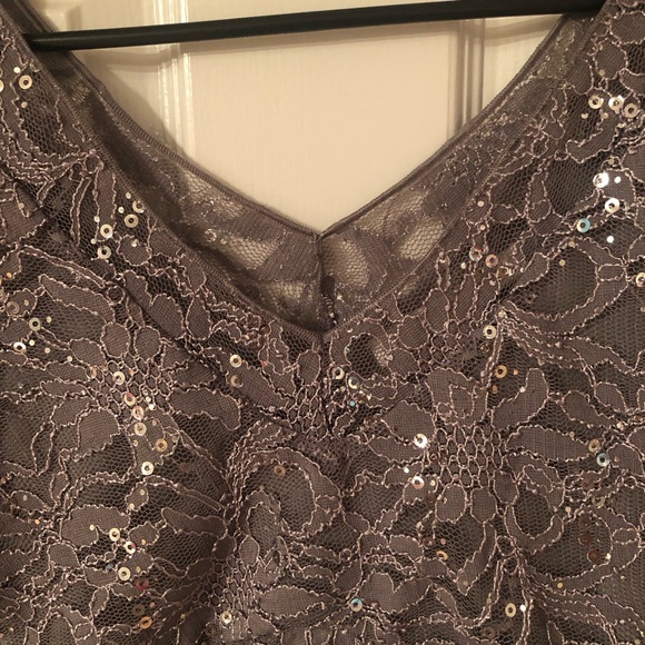 Boston Proper Gray Lace Sequin Top Size M - Picture 2 of 5
